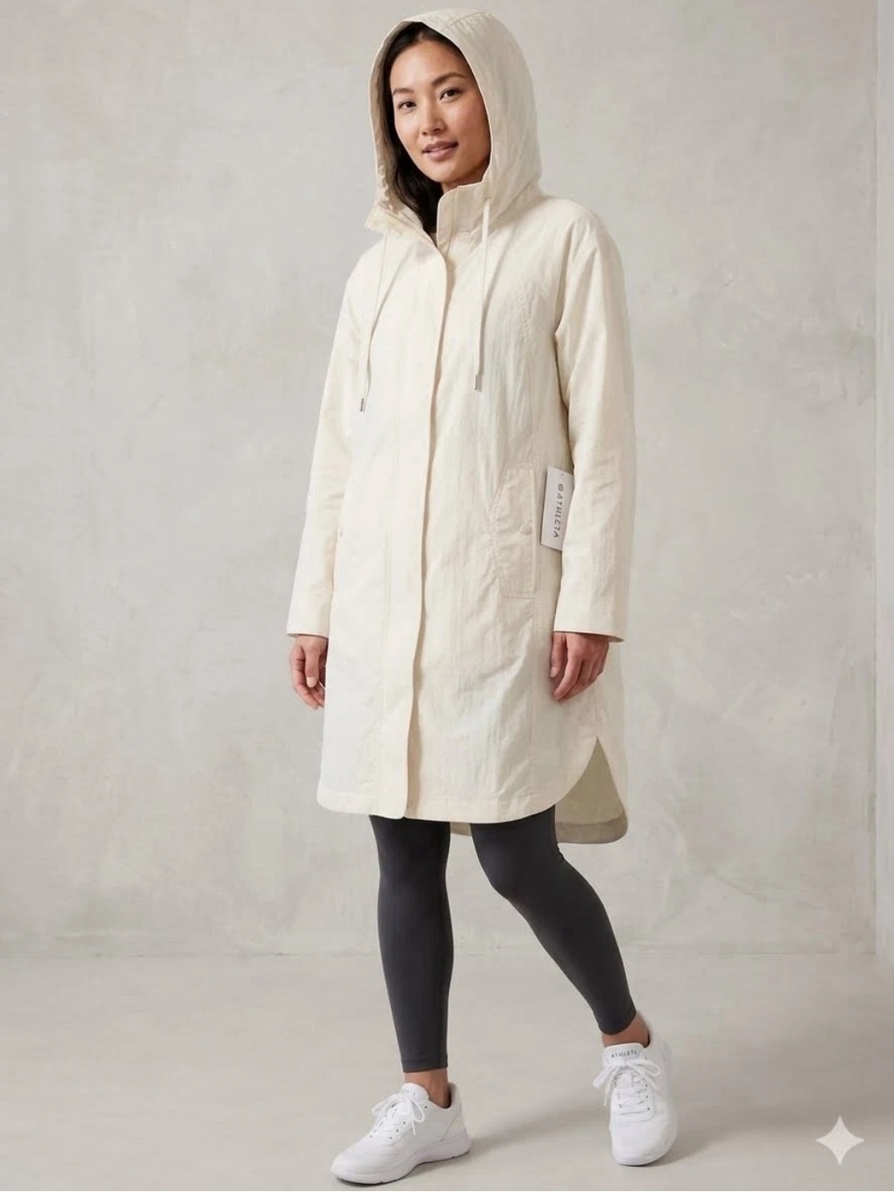 Athleta Everywhere Anorak bone cream rain coat jacket tan NWT